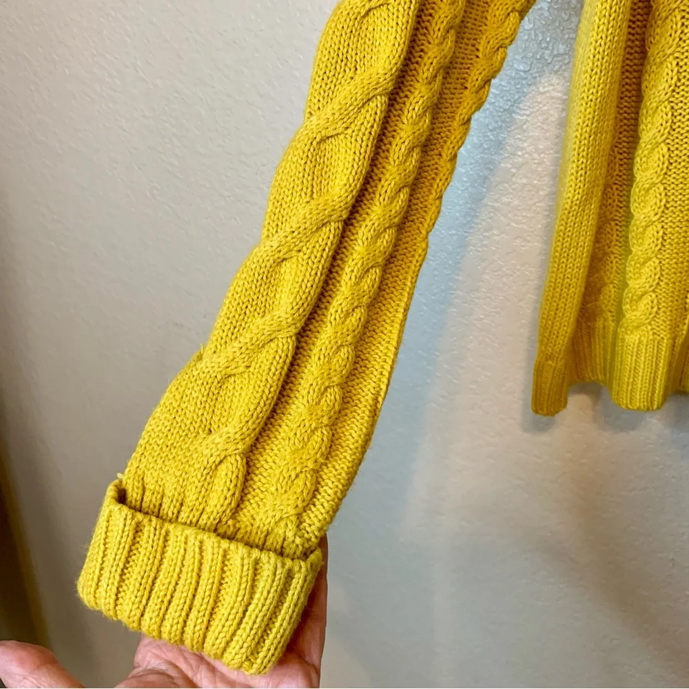 Zara Knitwear Girls Cable Knit Sweater Mustard Yellow Size 13-14 Years